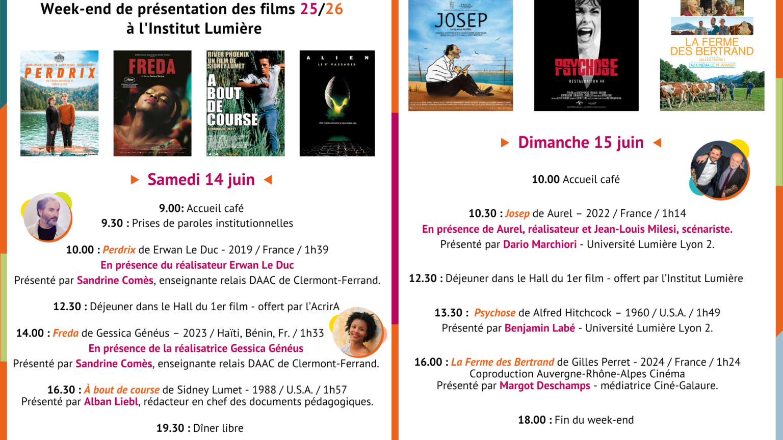 Week-end Institut Lumière présentation films Lycéens et apprentis au cinéma 2025/2026